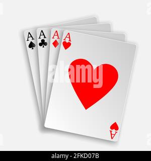 3d royal straight flush playing cards poker hand Template for your design Stock Vector