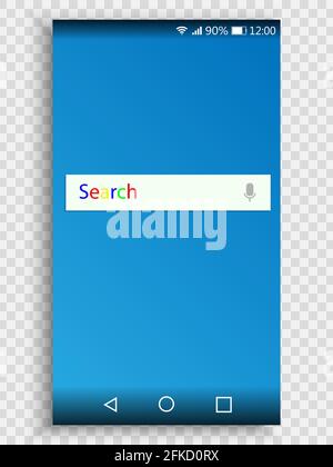 screen of smartphone for user interface design with search bar Template for your design Stock Vector