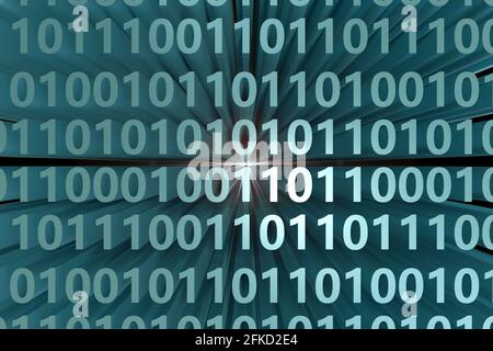 Green binary numbers background. Stock Photo