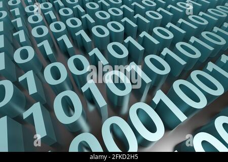 Green binary numbers background. Stock Photo