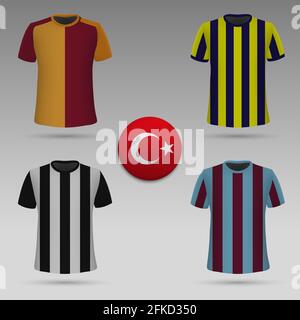 Set Of Soccer Or Football Jersey Template For Your Football Club