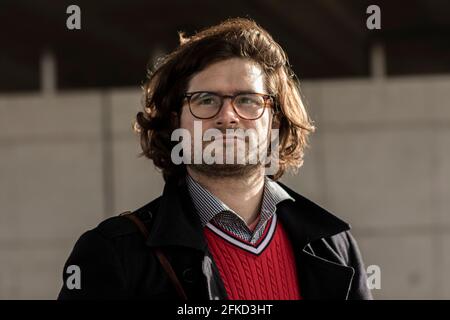 Portrait of young man wearing eyeglasses Stock Photo