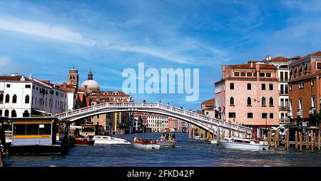 Image of the Ponti degli Scalzi over the Grand Canal in Venice Italy Stock Photo