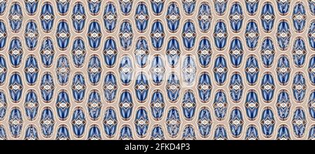 Background with an ethnic destroyed fresco. Floral and geometric ornaments Stock Vector