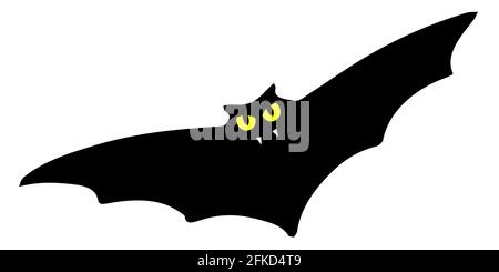 Bat with eyes and fangs vector on white background Stock Vector