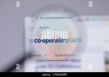 New York, USA - 26 April 2021: The Co-operative Bank company logo close-up on website page, Illustrative Editorial Stock Photo