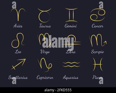 Vector zodiac icon set Stock Vector