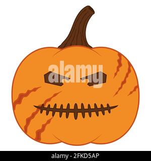 Jack o lantern scary face sticker Stock Vector