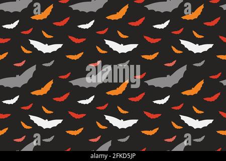 Gray and white bats seamless pattern Stock Vector