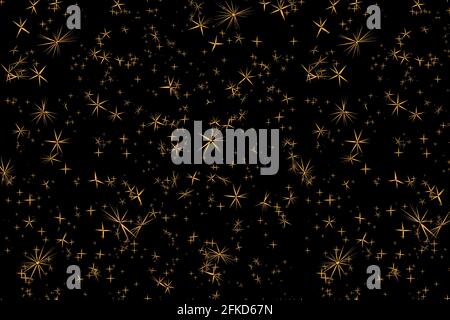 Geometric yellow stars on the dark space sky Stock Vector
