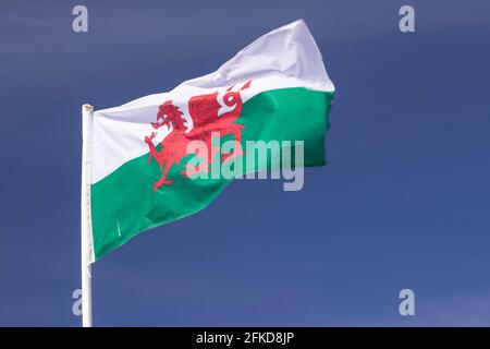 Wales national flag Stock Photo