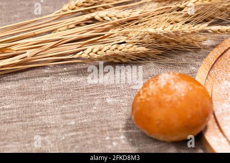 pyrocohok and wheat ears, copy space, use as background Stock Photo
