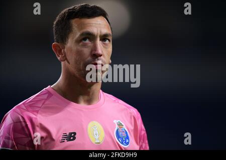 30th April 2021; Dragao Stadium, Porto, Portugal; Portuguese Championship 2020/2021, FC Porto versus Famalicao; Goalkeeper Agustin Marchesin of FC Porto Stock Photo