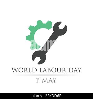 world labour day 1st of May logo vector illustration design template. Stock Vector
