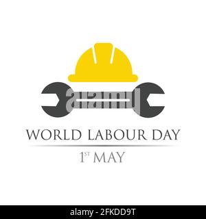 world labour day 1st of May logo vector illustration design template. Stock Vector