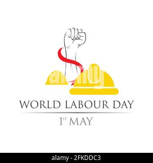 world labour day 1st of May logo vector illustration design template. Stock Vector