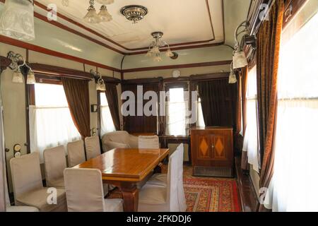 Joseph Stalin's carriage inside in the city of Gori, Georgia Stock Photo
