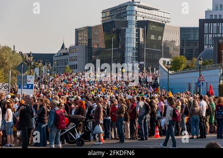 Runners at the thirty-sixth Berlin Marathon, Germany. Stock Photo