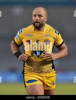 Eccles, UK. 30th Apr, 2021. Paul McShane (9) of Castleford Tigers during the game in Eccles, United Kingdom on 4/30/2021. (Photo by Richard Long Photography/News Images/Sipa USA) Credit: Sipa USA/Alamy Live News Stock Photo