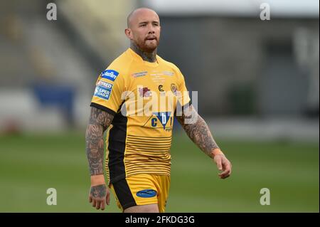 Eccles, UK. 30th Apr, 2021. Nathan Massey (14) of Castleford Tigers during the game in Eccles, United Kingdom on 4/30/2021. (Photo by Richard Long Photography/News Images/Sipa USA) Credit: Sipa USA/Alamy Live News Stock Photo