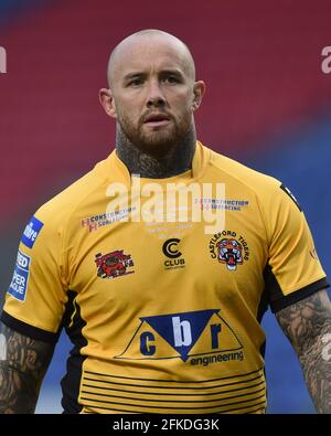 Eccles, UK. 30th Apr, 2021. Nathan Massey (14) of Castleford Tigers during the game in Eccles, United Kingdom on 4/30/2021. (Photo by Richard Long Photography/News Images/Sipa USA) Credit: Sipa USA/Alamy Live News Stock Photo