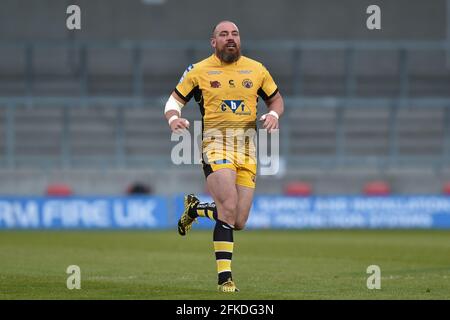 Eccles, UK. 30th Apr, 2021. Grant Millington (10) of Castleford Tigers during the game in Eccles, United Kingdom on 4/30/2021. (Photo by Richard Long Photography/News Images/Sipa USA) Credit: Sipa USA/Alamy Live News Stock Photo