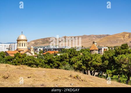 View of the city of Gori from the mountain, Georgia Stock Photo