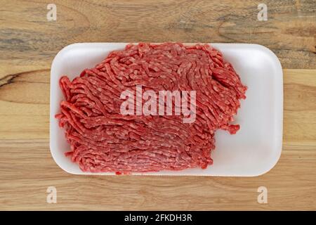 Package of Lean Ground Beef, Raw, Uncooked Stock Photo