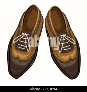 Vintage shoes with laces, man footwear fashion Stock Vector