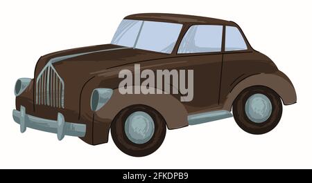 Vintage automobile, black retro american vehicle Stock Vector