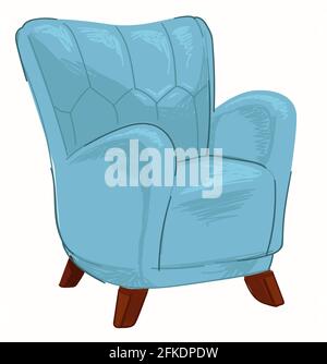 Comfortable soft vintage armchair, retro furniture Stock Vector