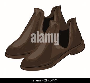 Simple boots made of leather, footwear for men Stock Vector