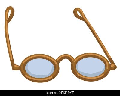 Old retro glasses for eyesight vintage spectacles Stock Vector