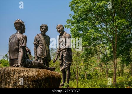 Statue of Lachit Borphukan in Jorhat Assam. A memorial honouring General Lachit Borphukan. Near Kaziranga national park, North east India. Stock Photo