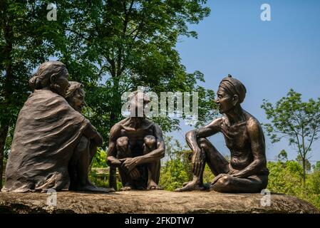 Statue of Lachit Borphukan in Jorhat Assam. A memorial honouring General Lachit Borphukan. Near Kaziranga national park, North east India. Stock Photo