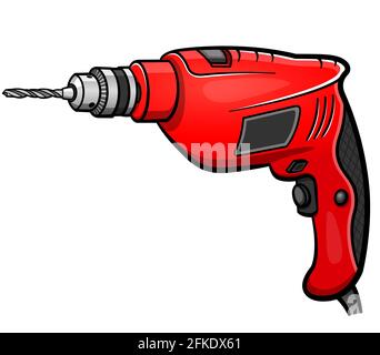 Vector illustration of drill cartoon isolated design Stock Vector