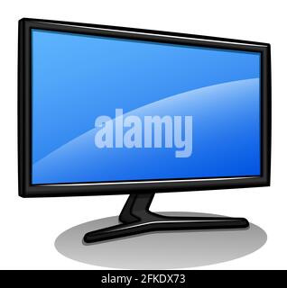 Vector illustration of computer monitor cartoon  isolated Stock Vector