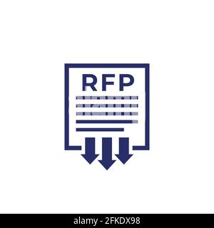 RFP, send request for proposal icon, vector Stock Vector