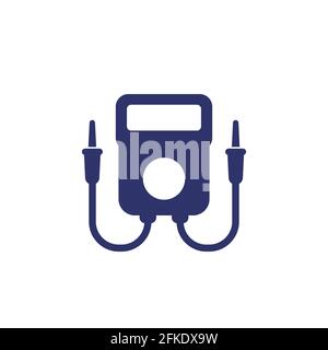 multitester or multimeter icon on white, vector Stock Vector