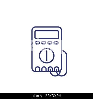 multitester line icon on white Stock Vector