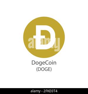 Dogecoin decentralized blockchain Internet-of-things payments vector icon. Cryptocurrency symbol isolated on white background. Stock Vector