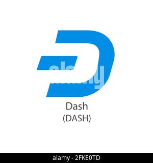 Dash decentralized blockchain Internet-of-things payments vector icon. Cryptocurrency symbol isolated on white background. Stock Vector