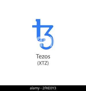 Tezos coin vector icon. Cryptocurrency symbol isolated on white background. Stock Vector