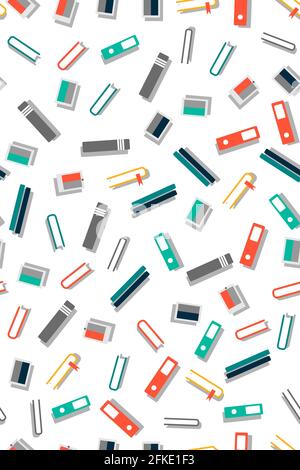 Back to school. Seamless pattern with school elements. flat style Stock Vector