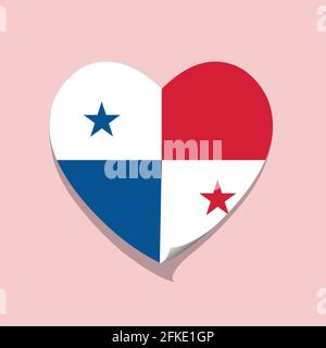 I love Panama flag heart vector illustration Stock Vector