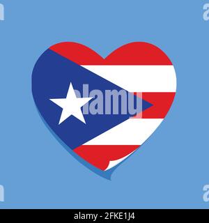 I love Puerto Rico flag heart vector illustration Stock Vector