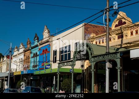A row of terrace houses in Carlton North, Melbourne, Victoria, Australia Stock Photo