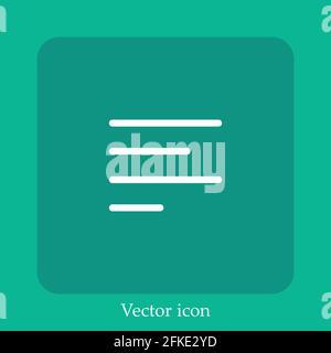 left align vector icon linear icon.Line with Editable stroke Stock Vector