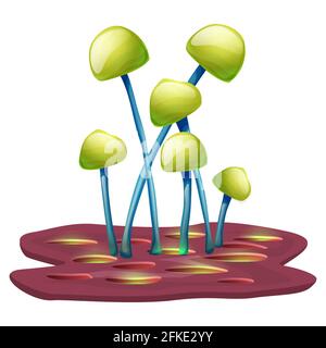 cartoon style magic fantasy mushroom, isolated on white background. For web, video games, user interface, design printing. Stock Vector
