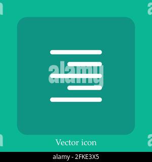 align right vector icon linear icon.Line with Editable stroke Stock Vector